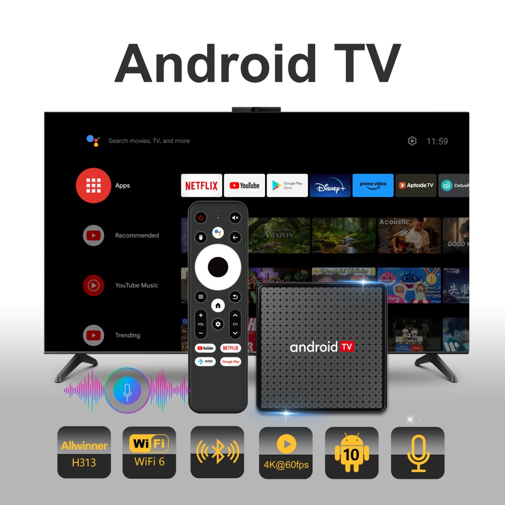 Home Cinema Media Player - Wudung X5 TVボックス AndroidTV Allwinner H313