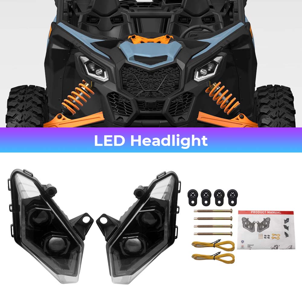 Home Cinema Imax - 60W UTVフロントLEDヘッドライト 超高輝度ハイ/ロービームヘッドライト Can-Am Maverick X3