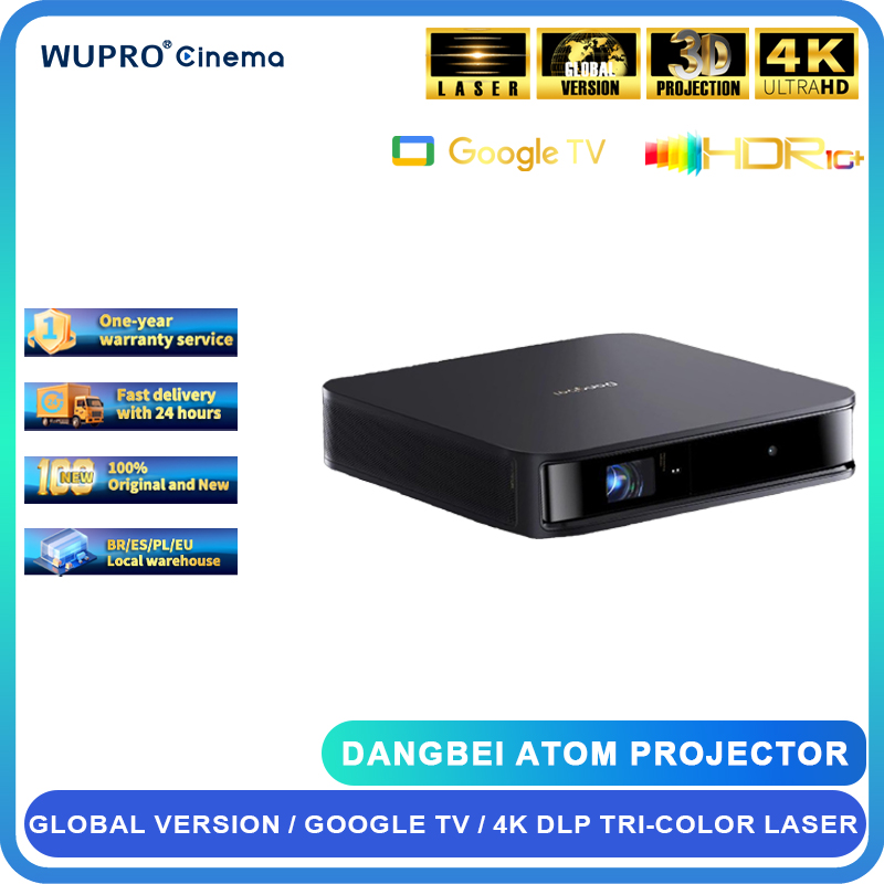 Home Cinema Laser Projector - Dingbei-レーザープロジェクター,ポータブル,dolbyオーディオ,ビーマー,最初のGoogleテレビ,1200iso,Lumi,3D,alpd,1080p,dolly