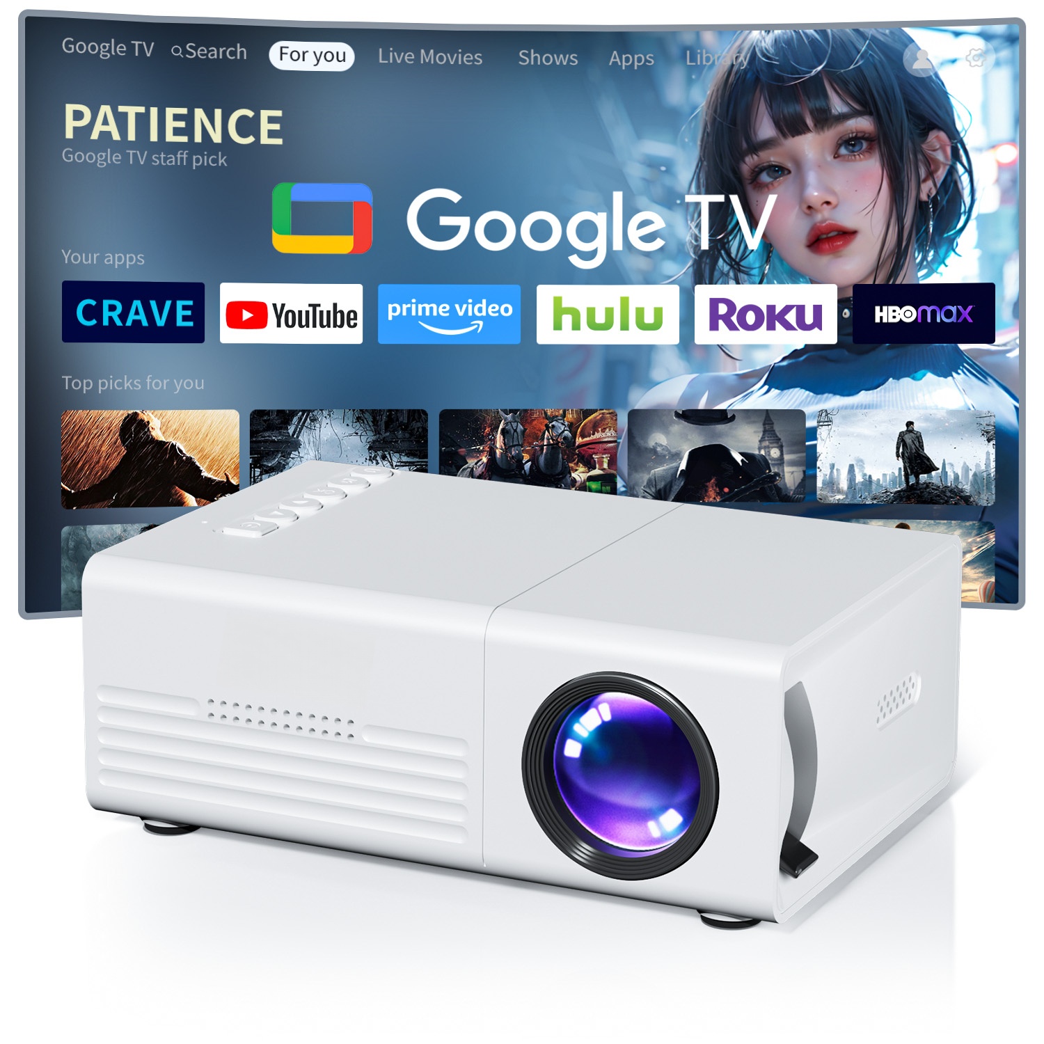 Home Cinema Media Player - ミニプロジェクター TFT LCD Wifi Bluetooth スマートプロジェクター