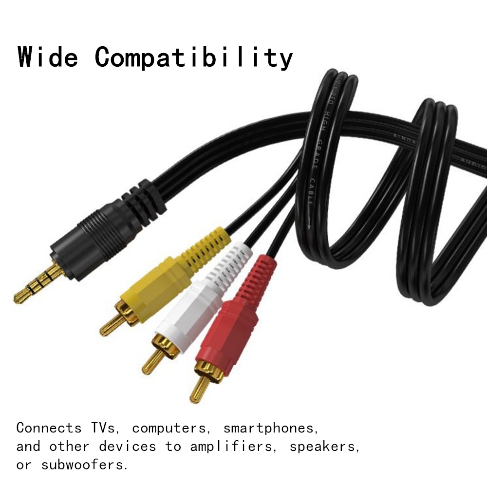 Home Cinema Player - 3.5 ミリメートルに 3 RCA オーディオビデオケーブル金メッキ AV