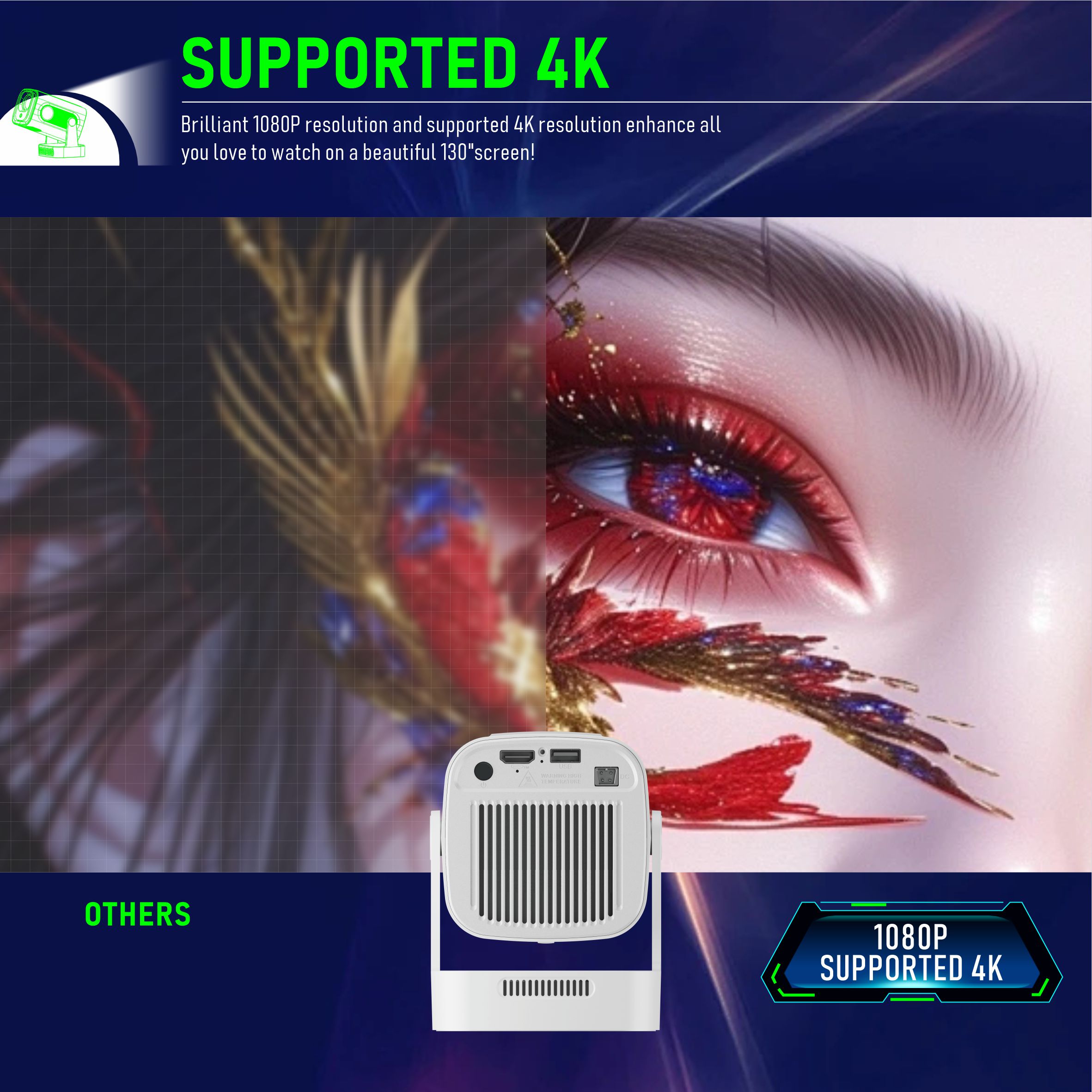 Home Cinema Quad - HY260Pro スマートプロジェクター 4K対応 Android 11 デュアルWifi6
