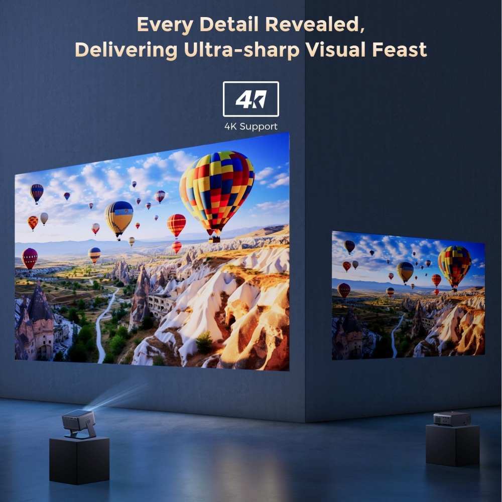 4Kビデオプロジェクター Wifi Bluetoothスマー - Home Cinema Compact のレビューと価格