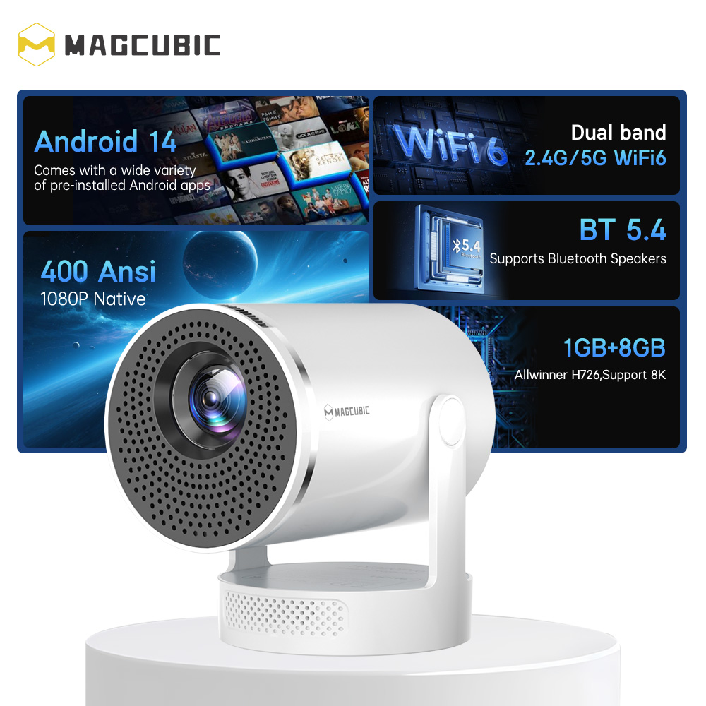 Magcubic Android 14 ネイティブ1080P - Home Cinema Pc のレビューと価格
