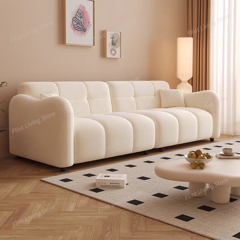 リラックスクリームリビングルームソファ経済的モダンミニマリス - Home Cinema Room Accessories のレビューと価格