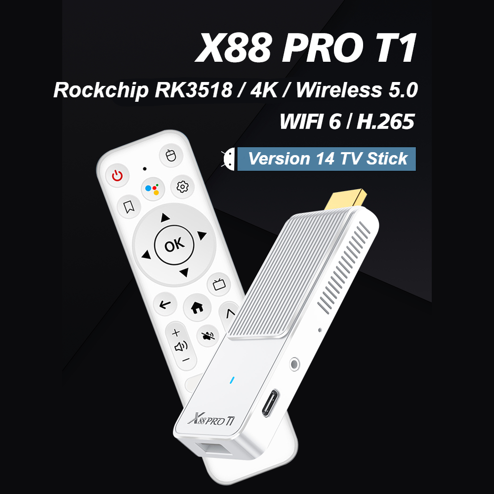 X88 T1 TVスティック Android14 Rockc - Home Cinema Quad のレビューと価格