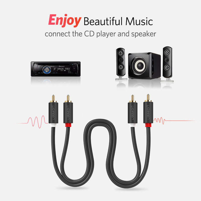 Ugreen-オーディオケーブルオス-オス,金メッキ,2m, - Home Cinema Player のレビューと価格