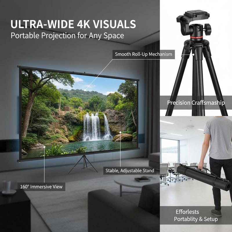 ポータブルプロジェクションディスプレイ 110インチ 16: - Home Cinema Gaming のレビューと価格