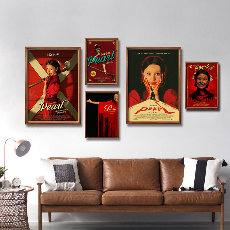 レトロパールポスター 2022 ホラー映画クラフト紙プリント - Home Cinema Room Accessories のレビューと価格