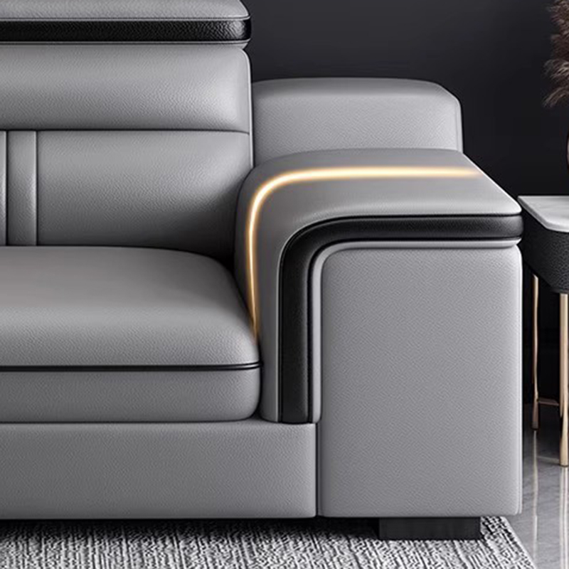 アパートモダンソファリビングルーム高級レザーストレートソファ - Home Cinema Room Accessories のレビューと価格