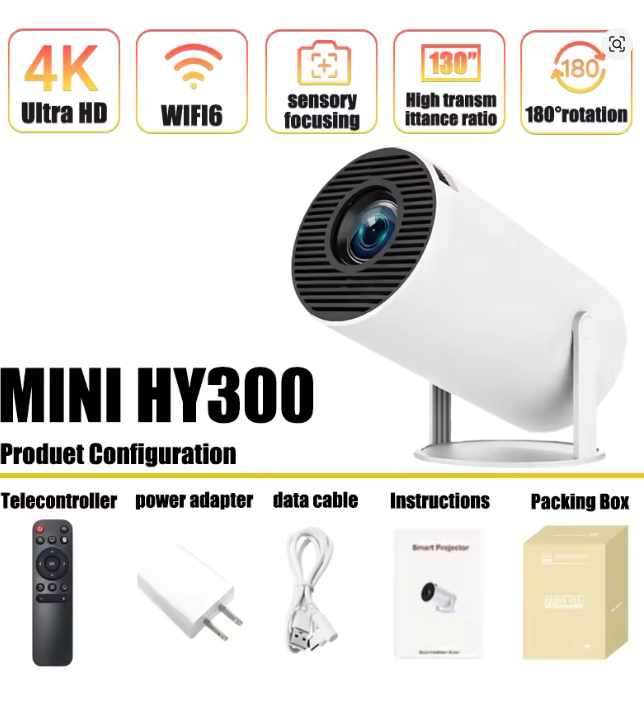 ミニHY300ポータブルプロジェクター Android 11 - Home Cinema Compact のレビューと価格