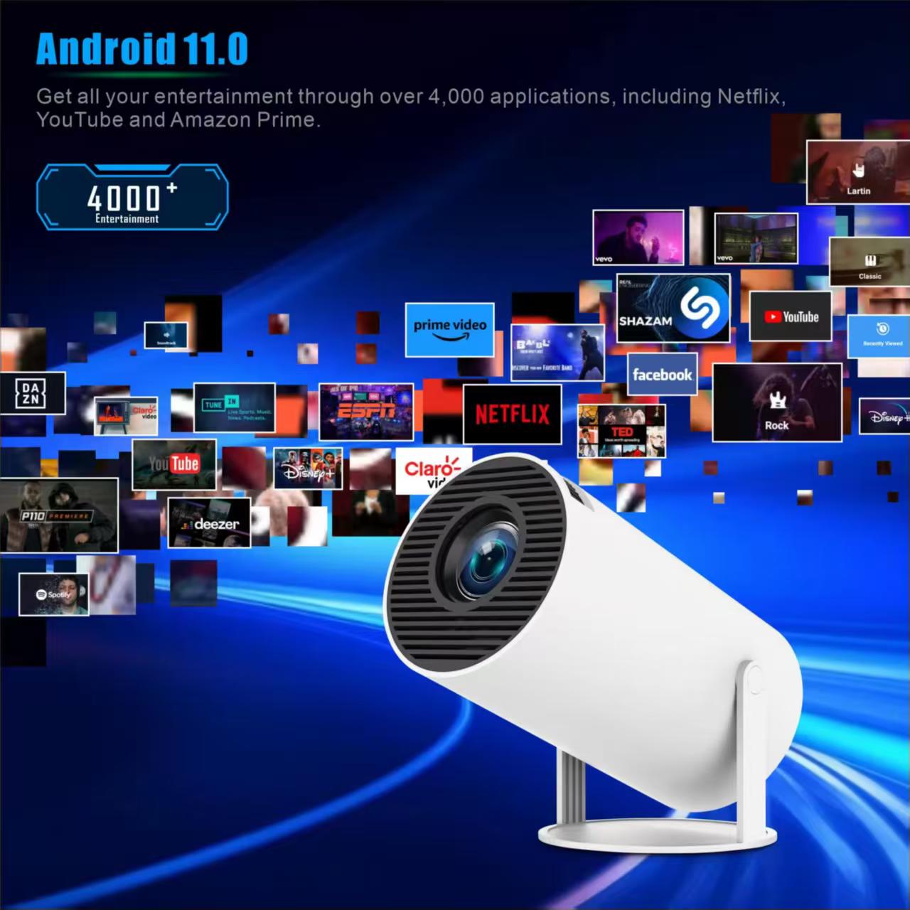 ミニHY300ポータブルプロジェクター Android 11 - Home Cinema Compact のレビューと価格
