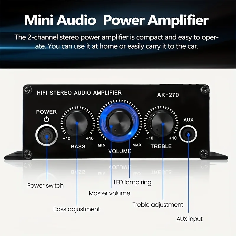 AK-270 400W ミニパワーアンプ 12V/24V 2 - Home Cinema Compact のレビューと価格